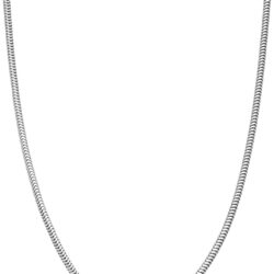 Miabella 925 Sterling Silver Italian 1.5mm, 2mm, 2.5mm Round Snake Chain Necklace for Women Made in Italy