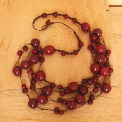 Red Multistrand Statement Necklace for Women with Acai and Macrame | Fair Trade Eco Friendly Artisan Jewelry - Image 6