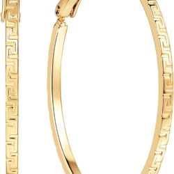 14K Gold Hoop Earrings for Women Gold Hoop Earrings 14K Gold Earrings Trendy Square-edge & Hypoallergenic Gold Earrings for Women Hoop Earrings Gifts for Women 40mm
