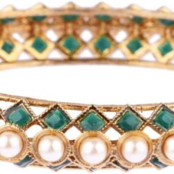 Efulgenz Beaded Bangles Faux Pearl Antique Boho Kundan Bangle Crystal Bracelet Bridal Wedding Party Statement Jewelry for Women - Image 9