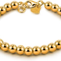 Women 925 Sterling Silver Round Bead Bracelet Minimalist 4-6MM 13-21CM Bell and Heart Pendant Prayer Beads Link Chain Bracelet Men Girl Teens Charm Jewelry Gift