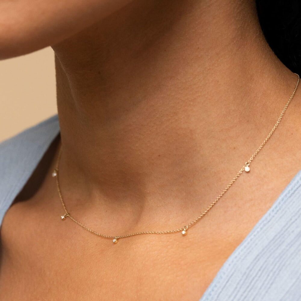 CHESKY Dainty Gold Necklace for Women, Trendy 14k Gold Plated/Sterling Silver Satellite Choker Necklace Thin Beaded Layered Choker Necklaces Discs Paperclip Chain Necklaces Womens Simple Jewelry Gift - Image 3