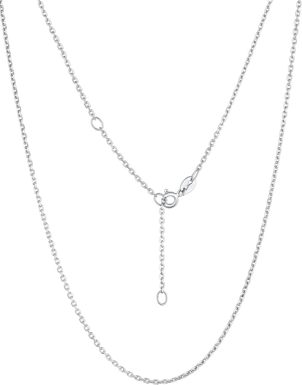 Suplight 925 Sterling Silver Necklace Chain for Women Girls-1.1&1.5mm Chain Necklace 22k Gold Plated/Silver Necklaces for Women Thin & Sturdy-Adjustable Length-Italian Quality 16-24 Inch