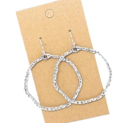 Large Hammered Wavy Hoops on Sterling Silver Earrings Boho Bohemian