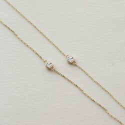 Diamond Solitaire Bracelet for Women | 14k Real Gold Bezel Set Diamond Bracelet | 14k Gold Dainty Bracelets | Women's 14k Gold Jewelry | Gift for Christmas, Adjustable 6" to 7" - Image 4