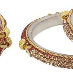 Efulgenz Indian Bangle Set Bollywood Style Rhinestone Crystal Bracelet Jewelry Set for Women Girls - Image 3