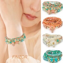 8 Sets Bohemian Stackable Bead Bracelets for Women Bohemian Bracelets Stretch Multi Layered beads Bracelet Set Boho Multicolor Jewelry - Image 4