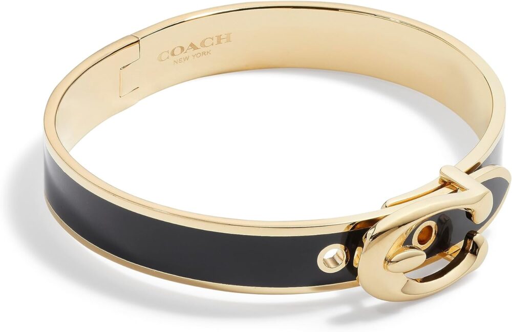 Coach Enamel Hinge Buckle Bangle Bracelet