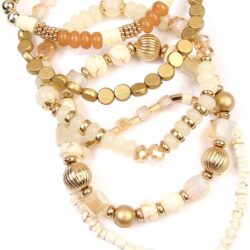 RIAH FASHION Bohemian Mix Bead Multi Layer Versatile Statement Bracelets - Stackable Beaded Strand Stretch Bangles Sparkly Crystal, Tassel Charm - Image 2