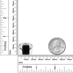 Gem Stone King 925 Sterling Silver Black Onyx Solitaire Ring For Women (6.60 Cttw, Emerald Cut 14X10MM, Gemstone Birthstone, Available In Size 5, 6, 7, 8, 9) - Image 4