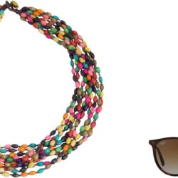 Handknotted Wood Torsade Necklace: Multicolor Beaded Jewelry, Stone Upcycled Thailand - Image 3