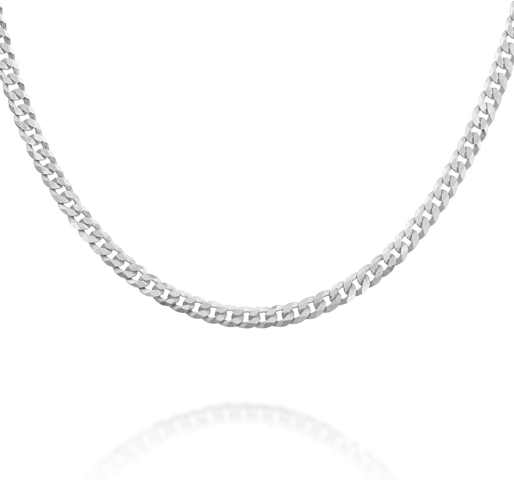 PAVOI Italian Solid 925 Sterling Silver, 22K Gold Plated Chain Necklaces | Snake, Square Box, Cable, Super Flex Curb, Miami Cuban and Rope Diamond-Cut Herringbone Necklace for Women and Men | MADE IN ITALY