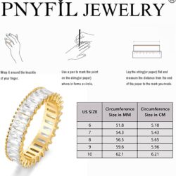 8Pcs Emerald Cut Eternity Stackable 14K Gold Rings for Women - Baguette Ring, Dainty Rings for Women, Non-Tarnish Gold Rings, Stackable Rings for Women & Fashion Rings Set - Image 6