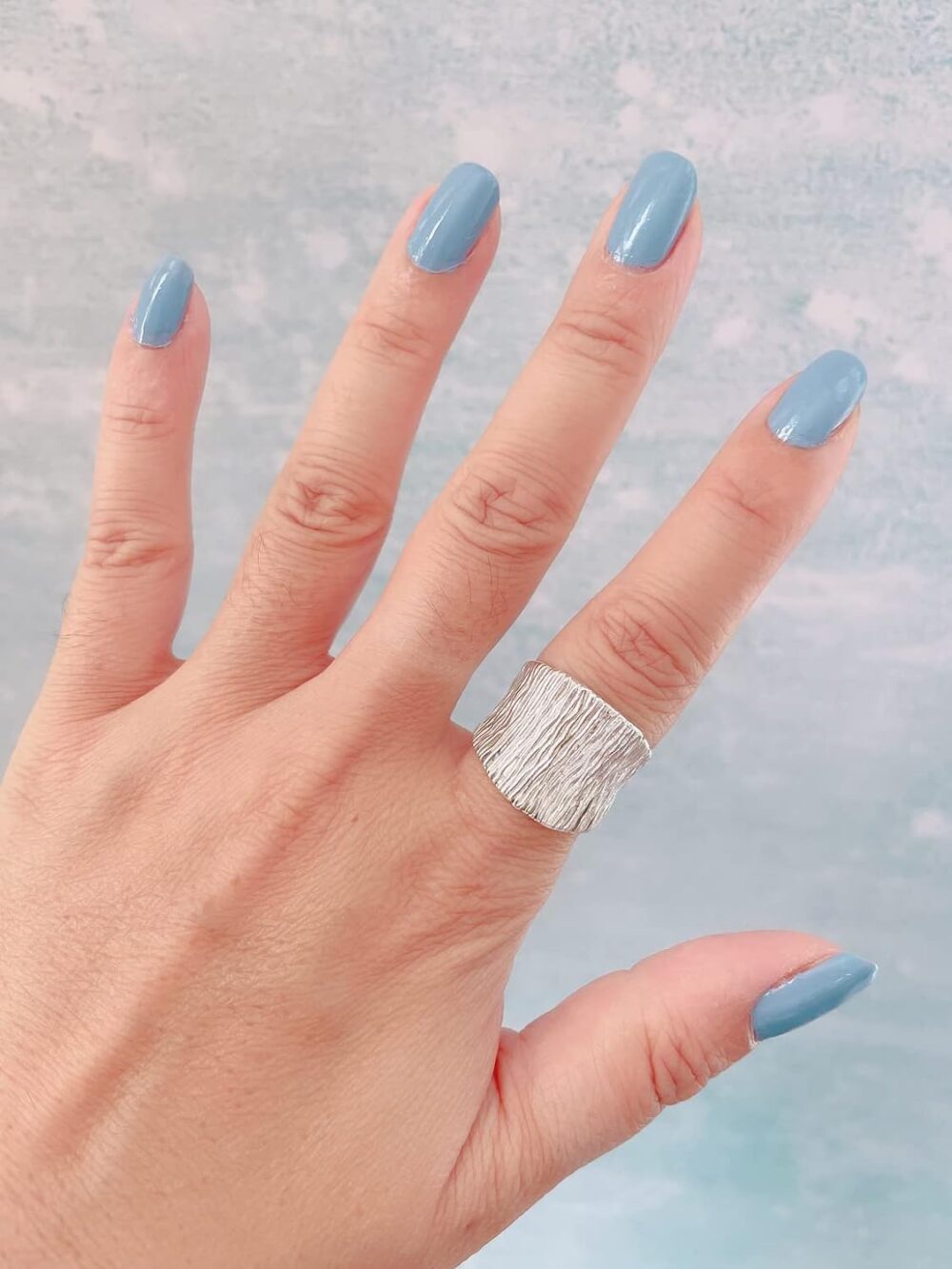 Statement Rings For Women - Stylish Sterling Silver Rings - 925 Silver Promise Rings For Her - Waterfall Theme Hammered Ring - Handmade Designer Mediterranean Jewelry, 17mm Width, Size 4-12 - Image 4