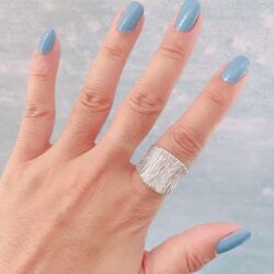 Statement Rings For Women - Stylish Sterling Silver Rings - 925 Silver Promise Rings For Her - Waterfall Theme Hammered Ring - Handmade Designer Mediterranean Jewelry, 17mm Width, Size 4-12 - Image 4