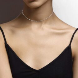 Miabella 925 Sterling Silver Figaro, Beaded Singapore, Sparkle, Cuban Link Chain, Adjustable Choker Necklace for Women Made in Italy - Image 3