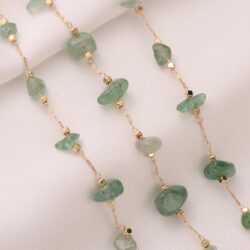 Women Aventuirne Jade Choker Necklace Natural Gemstone 14k Handmade Jewelry Birthday Valentine Gift for Her 18inch - Image 6