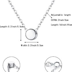 BriLove Gifts for Mom Women's 925 Sterling Silver Dainty Tiny Dot Necklace Round Circle Pendant Choker Necklacefor Mothers Day/Valentines Day/Birthday/Christmas/Anniversary - Image 5