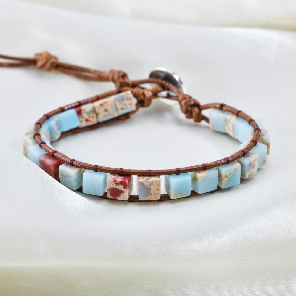 YGLINE Boho Handmade Natural Stone Wrap Bracelets Crystal Beads Bracelet Jewelry - Image 3