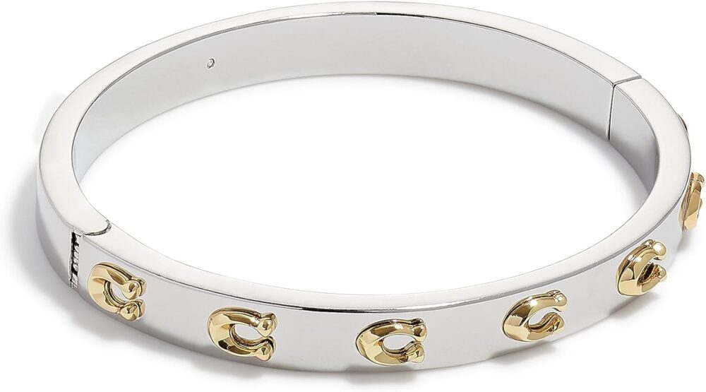 Coach Pegged C Logo Hinged Bangle Bracelet