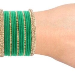 Efulgenz Indian Bangle Set Rhinestone CZ Crystal Wedding Bridal Velvet Bangle Bracelets Jewelry for Women - Image 4
