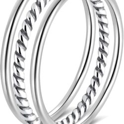 925 Sterling Silver Knuckle Rings for Women Minimalist Thin Stacking Rings Set 3PCS Midi Pinky Ring Size 2.5-8.5 - Image 6
