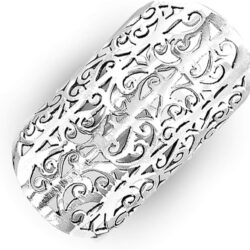 Boho-Magic Sterling Silver Ring for Women Statement Large Wide Band Full Finger