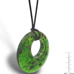 Handmade Murano Inspired Oval Green Glass Necklace Pendants - Hypoallergenic Artisan Lampwork Italian Style Glass Jewelry - Image 3