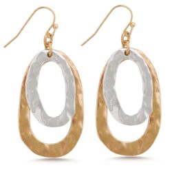ESLALA Two-tone Irregular Oval Earrings for Women Bohemian Boho Dangle Statement Jewelry