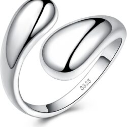 925 Sterling Silver Ring Inspirational Jewelry adjustable Wrap Open Rings for Women Girls