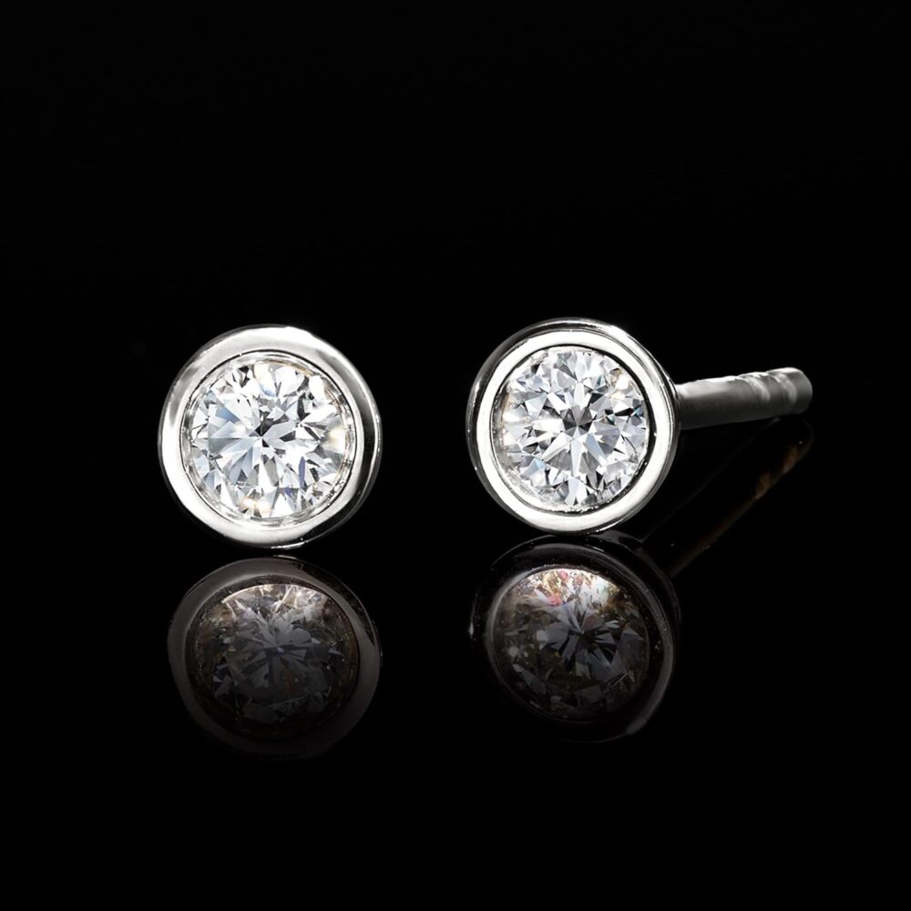 Ross-Simons 0.10 ct. t.w. Bezel-Set Lab-Grown Diamond Stud Earrings in Sterling Silver - Image 3
