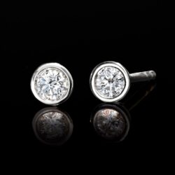 Ross-Simons 0.10 ct. t.w. Bezel-Set Lab-Grown Diamond Stud Earrings in Sterling Silver - Image 3