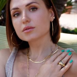 CIUNOFOR 14K Gold Plated Ring Simulated Diamond CZ Cocktail Rings for Women Gold Statement RingsWide Bands Parallel Bar Ring - Image 4