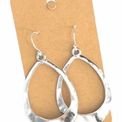 Large Teardrop Hoop on Sterling Silver Earrings Bohemian Boho Statement Jewelry