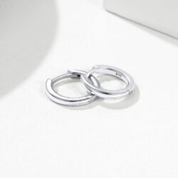 10mm Simple Hoop Earrings Women Minimalist Huggie Hoops Solid Silver Polishing Sleeping Ear Charms - Image 9