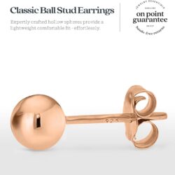 KEZEF Sterling Silver Ball Stud Earrings for Women - Hypoallergenic Lightweight Stud Earrings for Women | 2mm-16mm Ball Earrings in 14K Gold, Rose Gold or 925 Sterling Silver - Image 3