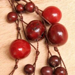 Red Multistrand Statement Necklace for Women with Acai and Macrame | Fair Trade Eco Friendly Artisan Jewelry - Image 2