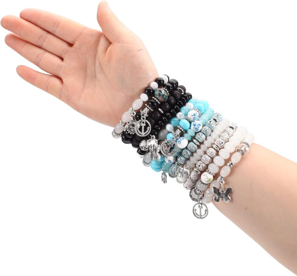 Twinfree Bohemian Bracelets for Women Stretch Multilayer Colorful Beads Bracelet with Charm Jewelry - Image 5