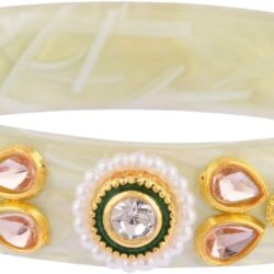 Efulgenz Indian Bangle Set Traditional Crystal Acrylic Bangle Faux Pearl Beaded Floral Tear Drop Kundan Bracelet Bangle Jewelry Set For Women (2 Pcs) - Image 8