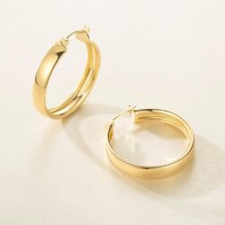 14K Gold Hoop Earrings for Women,Gold Hoops Earrings for Women 14K Gold Earrings Large Hoop Earrings Minimalist Earring Hoops 30mm - Image 7