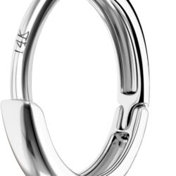 Jewseen 14K Gold Tiny Hoop Earrings Huggie Hoop Earrings 20G Small Endless Hinged Hoops for Earlobe 6mm 8mm 10mm Septum Hoop Septum Ring Cartilage Helix Earrings Nose Hoop for Women Men