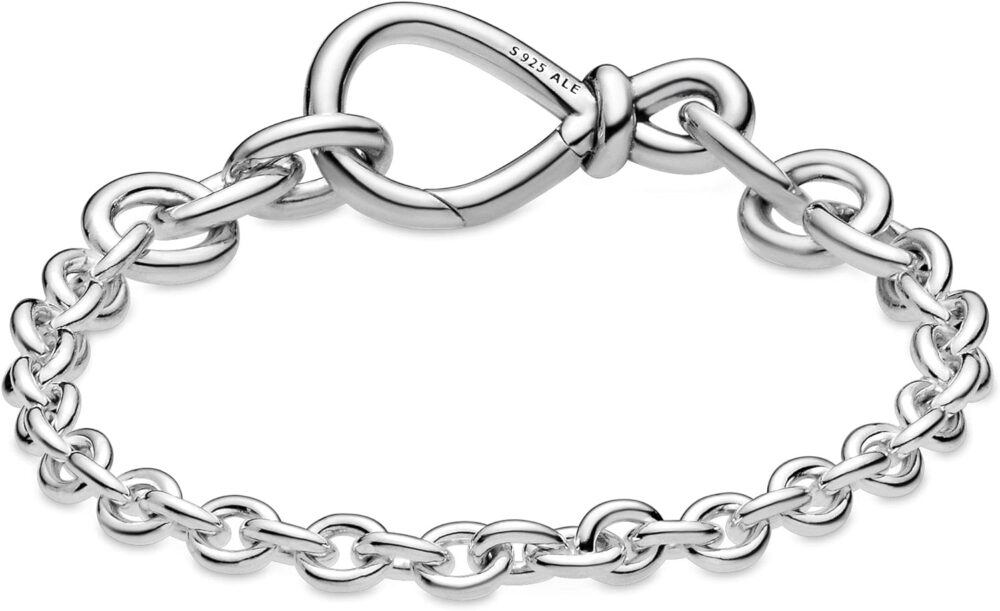 Pandora Chunky Infinity Knot Chain Bracelet 925 Sterling Silver Charm Bracelet - Image 3