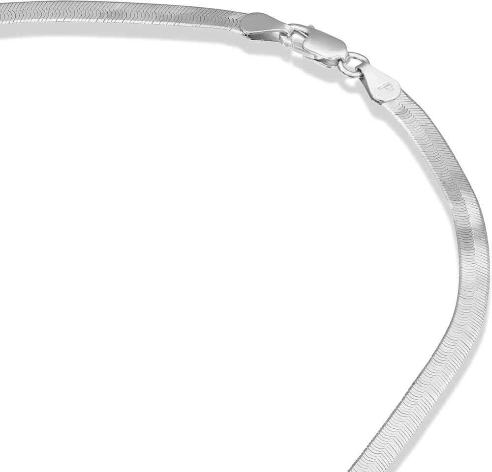 PAVOI Italian Solid 925 Sterling Silver, 22K Gold Plated Chain Necklaces | Snake, Square Box, Cable, Super Flex Curb, Miami Cuban and Rope Diamond-Cut Herringbone Necklace for Women and Men | MADE IN ITALY - Image 4
