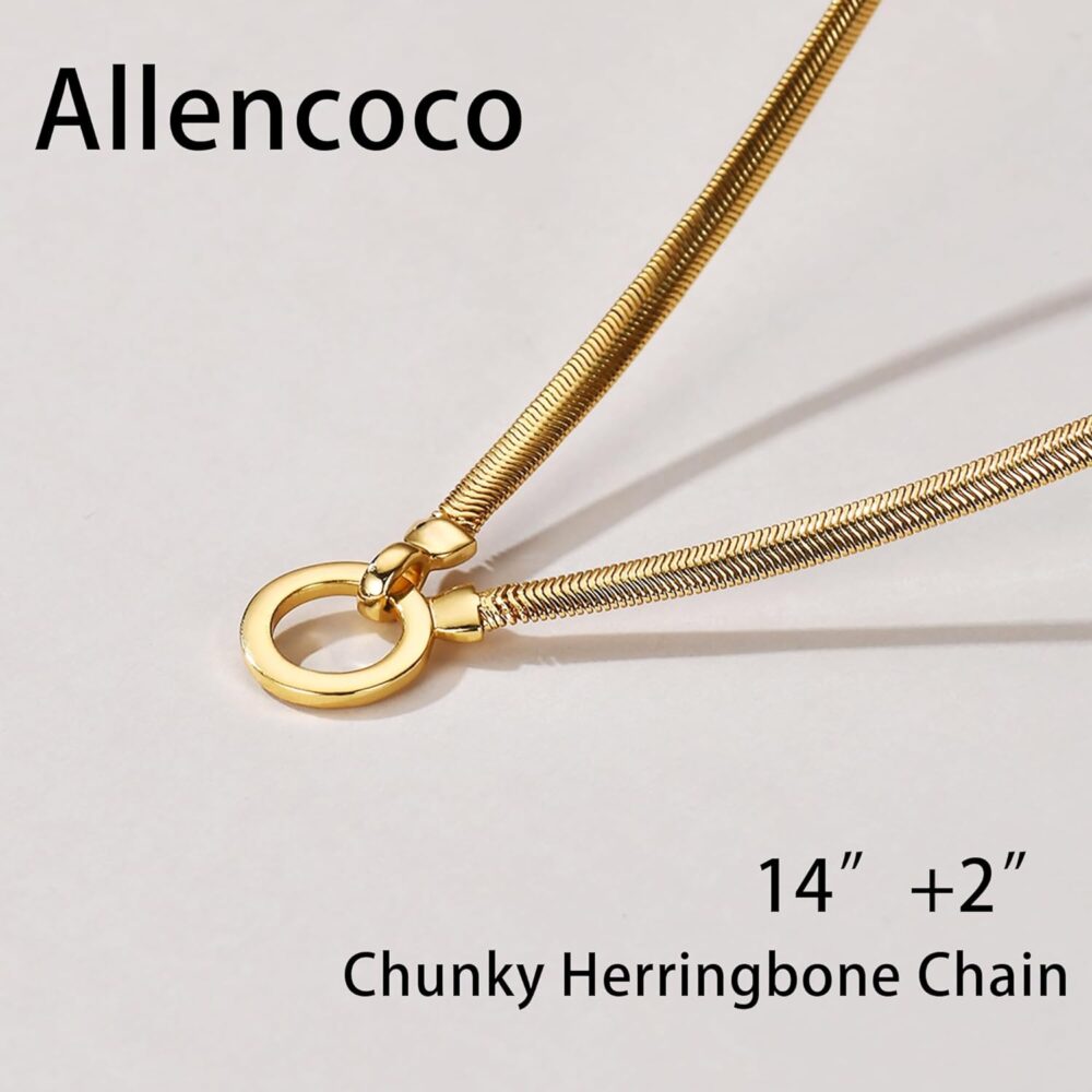 AllenCOCO Dainty Gold Necklace for Women Trendy, Cute Sister Necklaces, Sterling Silver and 14k Gold Circle Pendant Friendship Necklace, Girls Gifts Jewelry - Image 4