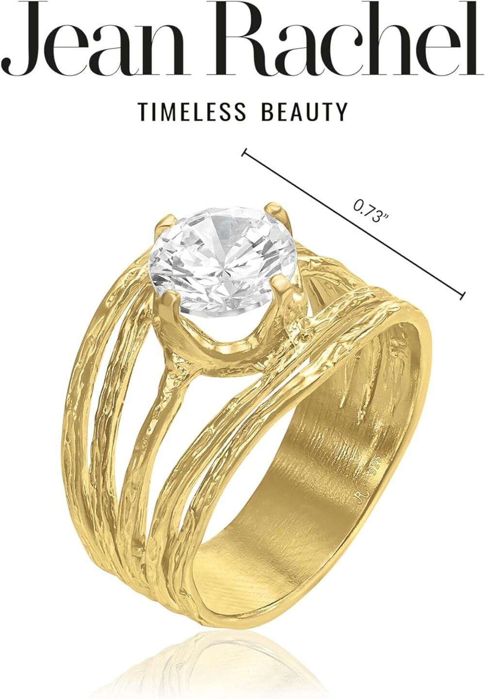 14K Gold Over Sterling Silver Statement Rings With 3.40 TCW Floating Cubic Zirconia, Wire Wrap Ring, Dainty Gold Rings, Gifts For Women, Aesthetic Jewelry, Rings For Women, Gold Jewelry For Women - Image 6