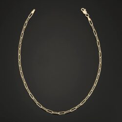 10k Yellow Gold Paperclip Link Chain Bracelet (2.5 mm, 7 inch) | Minimalist Jewelry for Women - Image 3