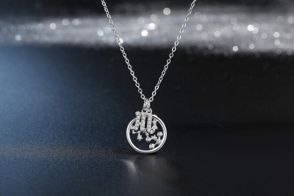 Presentski Zodiac Necklace Sterling Silver 12 Constellation Horoscope Pendant Astrology Star CZ Dainty Necklaces Birthday Gifts for Women Girls - Image 2