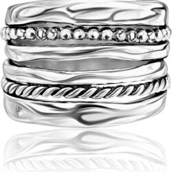 925 Sterling Silver Statement Ring Multi Rope And Strand Wrap Floral Leaves Vintage Antique Casual Look Hypoallergenic Nickel and Lead-free Artisan Handcrafted Designer collection, Made In Israel 0 - Image 3