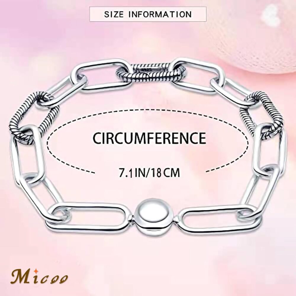 MICOO 925 sterling silver bracelets for women butterfly bracelet charms bracelets Love sterling silver charm bracelet snake chain,Diy sterling silver charm bracelet - Image 3