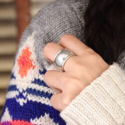 Boho-Magic 925 Sterling Silver Spinner Ring for Women Fidget Ring Band Wide Dome Ring - Image 4